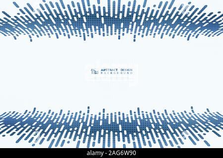 Technologie de centre bleu abstrait Motif vagues design avec décoration de demi-teintes. Décorer pour poster, graphismes, ad, modèle de conception. Illustration de Vecteur