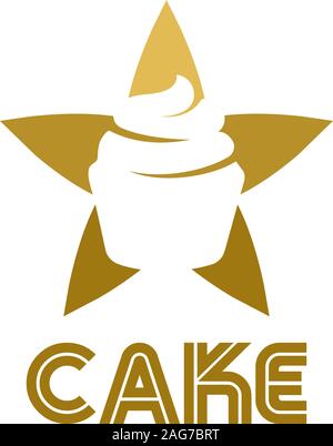 Logo isolé du vecteur. Cupcake coloré signe. Logo de gâteau. Cupcakes logo. Cake pops. Une bonne nutrition. Makarons. Mousse au chocolat gâteaux et pâtisseries. Velor gâteaux Illustration de Vecteur