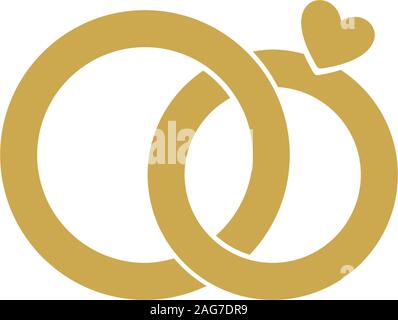 Logo mariage mariage.Gold.engagement rings stylisée.logo Vector pour le mariage.Attributs et cérémonie de mariage décoration.Le symbole de foi Illustration de Vecteur