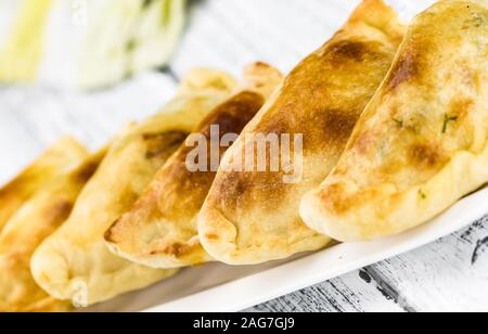 Partie de des empanadas comme détaillé close-up shot, selective focus Banque D'Images