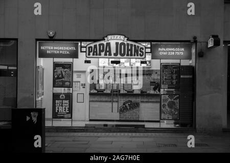 Billboard de Papa John's à Manchester en Angleterre 2019 Banque D'Images