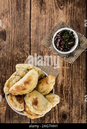 Partie de des empanadas comme détaillé close-up shot, selective focus Banque D'Images