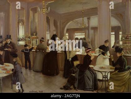 La p&# xe2;tisserie Gloppe, Champs Elysées, 1889. On trouve dans la collection de mus&# xe9;e Carnavalet, Paris. Banque D'Images