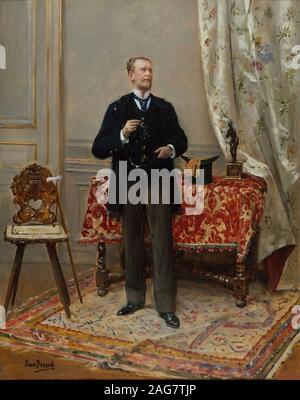 Portrait d'Edmond Taigny (1828-1906), ch. 1890. On trouve dans la collection de mus&# xe9;e Carnavalet, Paris. Banque D'Images