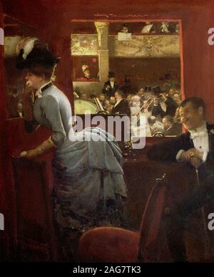 La baignoire, au th&# xe9 ;&# xe2;tre des variétés&# xe9;t&# xe9;s (le théâtre fort à la variété) , 1883. On trouve dans la collection de mus&# xe9;e Carnavalet, Paris. Banque D'Images