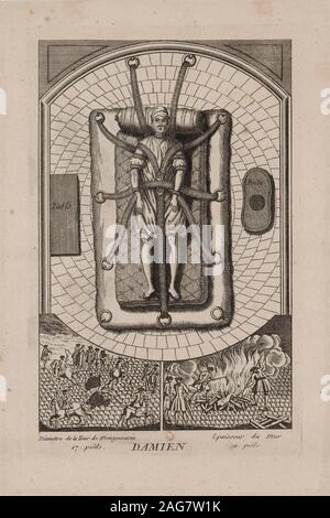 Robert François Damiens (1715-1757) au ch&# xe2;telet, 2 mars 1757. On trouve dans la collection de Biblioth&# xe8;que Nationale de France. Banque D'Images