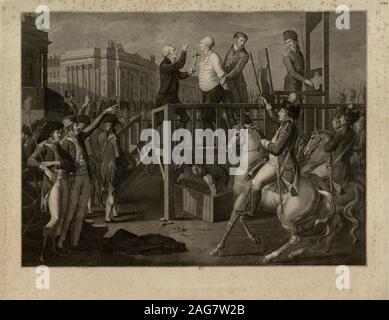 L'exécution de Louis XVI à la place de la révolution, le 21 janvier 1793, ca 1794. On trouve dans la collection de Biblioth&# xe8;que Nationale de France. Banque D'Images