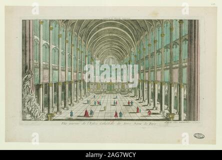 Vue de l'intérieur de la cathédrale Notre-Dame de Paris, ca 1770. On trouve dans la collection de Biblioth&# xe8;que Nationale de France. Banque D'Images