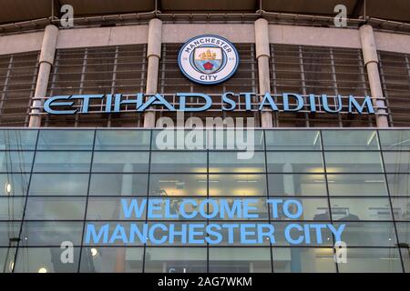 Le stade Etihad East Stand à Manchester en Angleterre 2019 Banque D'Images