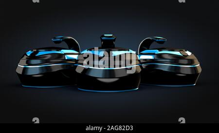 Fond noir élégant, design original. multicooker Rendu 3D, 3d illustration. Banque D'Images