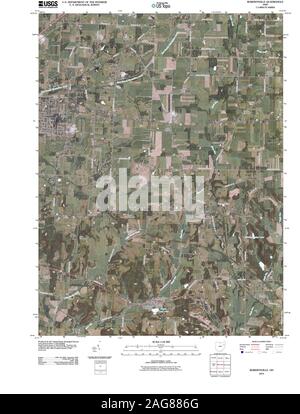 Carte TOPO USGS Ohio OH Robertsville 20100816 Restauration TM Banque D'Images