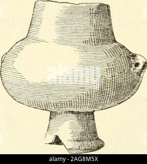 . Fouilles à Phylakopi dans Melos. ty. Certains avaient longtemps suspension horizontale-sion-traite au-dessous du rebord, et dans un ou deux cas, les poignées ont été leftunpierced. Beaucoup ont été non, et certains d'entre eux portaient des marques d'burningon l'extérieur ; ces appartenait probablement à des ustensiles de cuisine. De ce classhad plusieurs petits trous percés par leurs côtés un peu au-dessous de la jante. Therewere beaucoup de spécimens de ce qui ressemblait à la jambe d'un vase tripode ; dans l'instance la mieux préservée, cependant, il n'était clairement pas une jambe mais une poignée (somewhatlike- la lampe et louche-poignées de la période ultérieure, par ex. les PI. XXV. 7), Banque D'Images