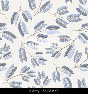 Motif floral broderie sur toile transparente texture for textile, décoration, mode, tissu imitation de suture. Illustration de Vecteur