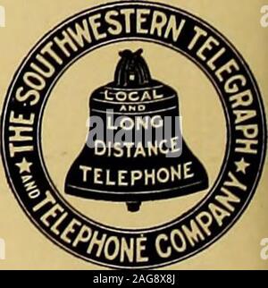 . Dallas, Texas, annuaire de la ville. Le SYSTÈME À LONGUE DISTANCE DE CETTE ENTREPRISE EST COMPLÈTE ET DE GRANDE ENVERGURE.VOUS POUVEZ CONTINUER LA CONVERSATION, pratiquement, DE QUELQUE IMPORTANCE POINTS WITHALL AU TEXAS ET OKLAHOMAOVER NOS LIGNES ET CEUX AVEC LESQUELS NOUS CONNECTER,ET LES INSTALLATIONS POUR FAIRE CELA BEENLARGELY ont récemment amélioré et augmenté. Par nos con-LIGNES NECTING KANSAS CITY, ST. LOUIS, Chicago, Louisville, NASHVILLE, ET D'AUTRES POINTS ÉGALEMENT FAR distant peut être atteint. Traiter VOS AFFAIRES EN TELEPHONEAND d'ÉCONOMISER DU TEMPS, de la modération et de l'argent. Le SOOTHWESTERN TELE-GRAPH & Telephone Co. Banque D'Images