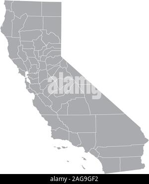 Carte des comtés de Californie Illustration de Vecteur