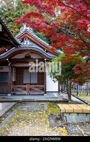 NARA, Japon -20 novembre 2019 : Tamukeyama Hachiman Shrine est un sanctuaire Shinto dédié au kami Hachiman. Il a été établi en 749. Banque D'Images