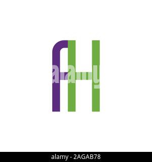 Lettre initiale ou hf fh modèle vecteur conception logo Illustration de Vecteur