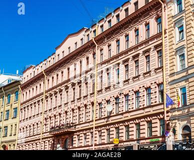 Bâtiment de l'ancien hôtel Demuth sur waterfront house Moika 40. Saint-pétersbourg, Russie. Banque D'Images