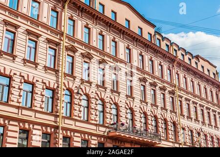 Bâtiment de l'ancien hôtel Demuth sur waterfront house Moika 40. Saint-pétersbourg, Russie. Banque D'Images