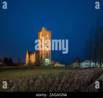 Église de landakot, Reykjavik en Islande. Banque D'Images