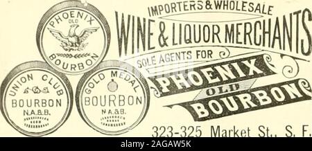 . Vin du Pacifique et de l'esprit d'examen. ^^WHOLfS^tf&pORTESS ^ IRC. Market St, 81677 München. S, F, D. C. B. HENAIUE. E. MARTIN, & CO., IMldllTF.KS AMI lilQDOH CnBHC}« iRfiTS EN GROS, 408, rue Front, San Francisco, Californie SllLE Aluminium AGENTS J. F. CUTTER ET ARGONAUT VIEUX BOURBONS. F. O. BOYD St CO, CALIFORNIE VINS & Eaux de vie. Progrès réalisés sur les lots. William T. Minuse Marchand à Commission. 40 IIKAVKU ST., XKW YUliK.Agent pour la vente de produits viticoles. Ci)ins ;;iiinenls de R.iuml vins et eaux-de-sollicité. Avances m.ide msame au taux les plus bas. Représentant Jean Thomann, Sainte-Hélène, Cal. Ewer .ss Banque D'Images