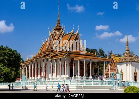 La Pagode d'argent au Palais Royal, Phnom Penh, Cambodge. Banque D'Images