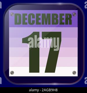L'icône le 17 décembre. Pour la planification jour important. Bannière pour les jours fériés et les jours spéciaux. Dix-septième décembre icône. L'illustration. Banque D'Images