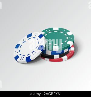 Pile de jetons de casino détaillées. Vector illustration Illustration de Vecteur
