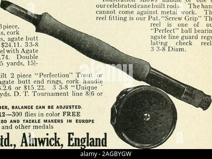 . Rod and Gun. Deux de ces truites utiles tenues (1) 9 à 12 pi. canebuilt ou truite de la tige basse, 3 pièces,2 tops, pat. lockfast corkhandle, articulations, l'amélioration de l'agencement, l'agate buttandendrings-£4.19.0ou$24.11. Sous contrat avec rabatteur 33-8parfait garde-AgateLine £2, ou 9,74 $. DoubleTaper,Ligne 3 Corona je m, 15 ou 3,6.^. Dans tous les 37,50 $. (2) 9 à 12 pi 2 canne construit la perfection pièce orBass Trout Rod, commune d'aspiration agate Dutt fin sonne, cork handlewith pat. Poignée à vis. $15,22 € 3.2.6 ou. 3 3-8 18|6 bobine unique ou 4,50 $. 30 m. D. T. ligne tournoi ou 816$2.7. Dans tous les $21.79. Envoyer un paiement couvrant le but, de l'ÉQUILIBRE Banque D'Images