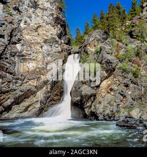 Crow Creek Falls dans l'Elkhorn montagnes près de Townsend, Montana Banque D'Images