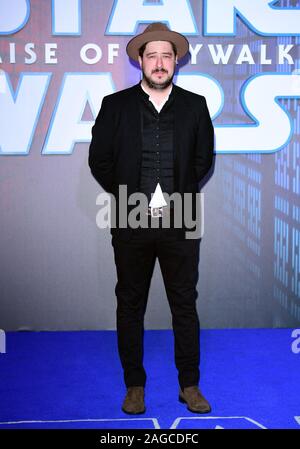 Marcus Mumford participant à la guerre des étoiles : la montée de Skywalker Premiere au Cineworld, Leicester Square, Londres. Banque D'Images