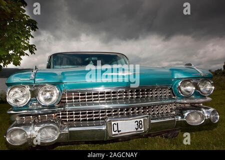 American Classic, voiture Cadillac Sedan de Ville, construit 1959, Arvika, Vaermland, Suède Banque D'Images