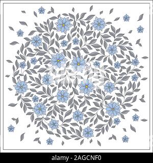 Vintage background vector élégant avec un bouquet de fleurs . Ornement dessiné à la main avec couronne de fleurs. Modèle de carte de Vœux. Fleurs Paisley Illustration de Vecteur