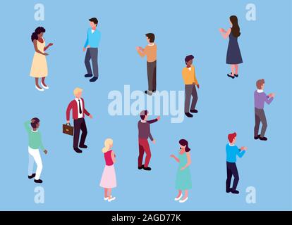 Groupe de personnes en affaires avec différentes poses vector illustration design vector illustration design Illustration de Vecteur