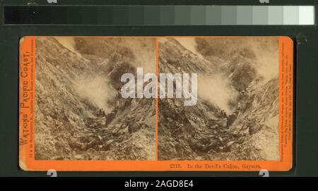 Dans le Canyon du diable, Carleton E. Watkins et Geysers I. W. Taber. ; dans le canyon du diable, Geysers. ; Banque D'Images
