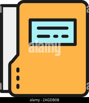 Dossier de fichiers vectoriels, télévision dossier dossier sur l'icône de la ligne de couleur. Illustration de Vecteur