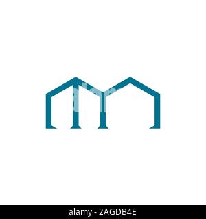 Lettre mn accueil forme simple logo Vector Illustration de Vecteur