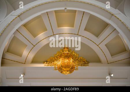 Héraldique d'ornement détail, Museum, London, England, UK Banque D'Images