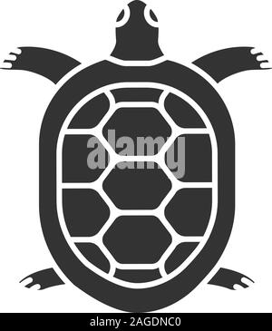 Icône glyphe de tortue. Tortue. Symbole de Silhouette. L'espace négatif. Vector illustration isolé Illustration de Vecteur