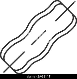 La bande de lard brochette sur l'icône de linéaire. Fine ligne illustration. Symbole de contour. Vector dessin isolé Illustration de Vecteur