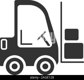 Icône glyphe de chariot élévateur. Chariot élévateur. Symbole de Silhouette. L'espace négatif. Tablier de levage. Vector illustration isolé Illustration de Vecteur