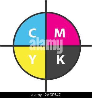 Modèle de couleur CMJN icône. Cyan, magenta, jaune, les couleurs. Vector illustration isolé Illustration de Vecteur