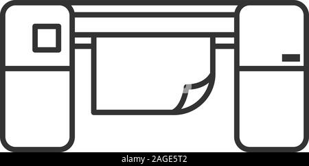 Icône linéaire imprimante grand format. Fine ligne illustration. Machine d'impression. Symbole de contour. Dessin vectoriel aperçu isolés Illustration de Vecteur