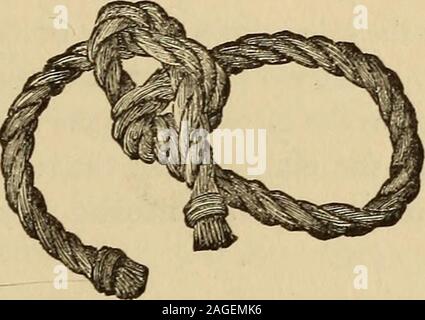 . Industrielle du Blakelee cyclopedia, un simple guide pratique ... À titre de référence et un réservoir d'informations utiles. Plus de deux cents illustrations. fastenmg à un poste. Siiig le^le Nœud.-c'est un nœud particulièrement adaptée toheavy et dur des cordes. Il est utilisé par des marins pour dock anchorage. Il tiendra. Seul NŒUD. une immense pression et desserrer à nouveau facilement. Sa foimation est illustré dans ac-companying illustration. Banque D'Images