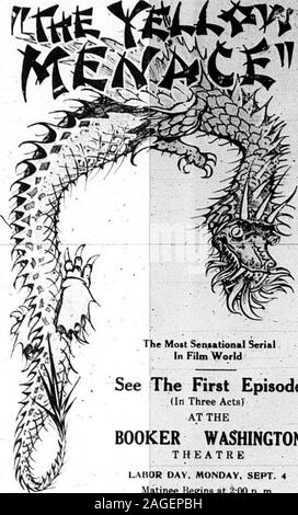 . Saint Louis Argus : 1 septembre 1916. - ••- : ? C. ? . I /Si* 0 LA ST. M&gt;113 AEQUS. Voir le premier épisode (dans AetsfAT Trois LE BOOKER WASHINGTON THEATRE LA FÊTE DU TRAVAIL. Lundi. SEPT. Matinee commence à 2:00 p. m. Banque D'Images