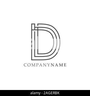 Lettre simple d'abrégé contours design logo Vector. Lettre de la ligne d'image vectorielle logo logo abstrait Illustration de Vecteur