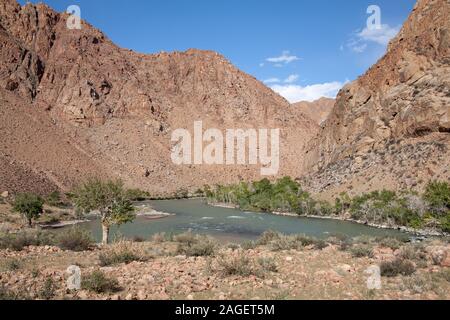 Paysages de la Mongolie, Hovd river Banque D'Images