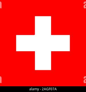 Drapeau suisse. Drapeau officiel de la Suisse. Vector illustration. Illustration de Vecteur