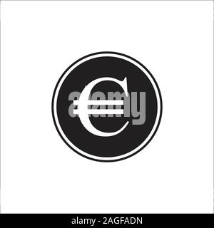 Curency Euro Euro, dans le quartier branché d'icône de style plat isolé sur fond gris. Symbole de l'euro pour votre web site design, logo, l'app, l'assurance-chômage. Illustration vectorielle, EP Illustration de Vecteur