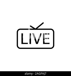 Live streaming icône. Vivre à plat Vector illustration. Illustration de Vecteur